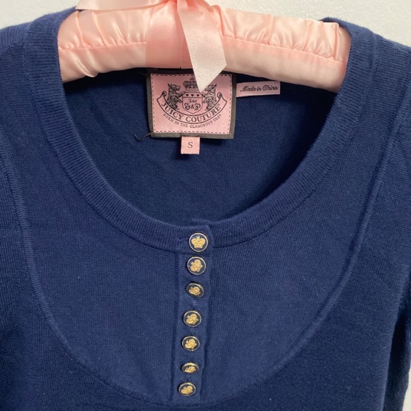 Juicy Couture Short Sleeve Navy Sweater Dress S - Picture 2 of 4